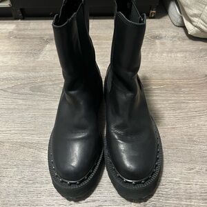 Black Leather Men's Boots